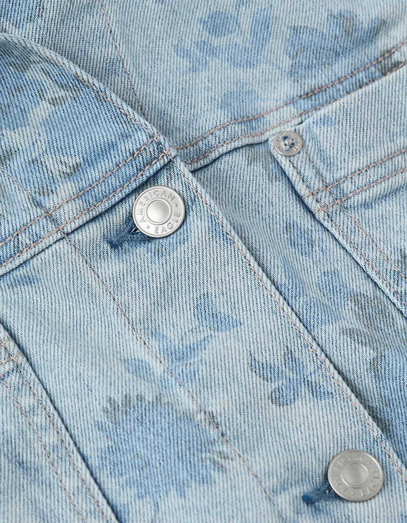 AE Floral Print Denim Swing Jacket