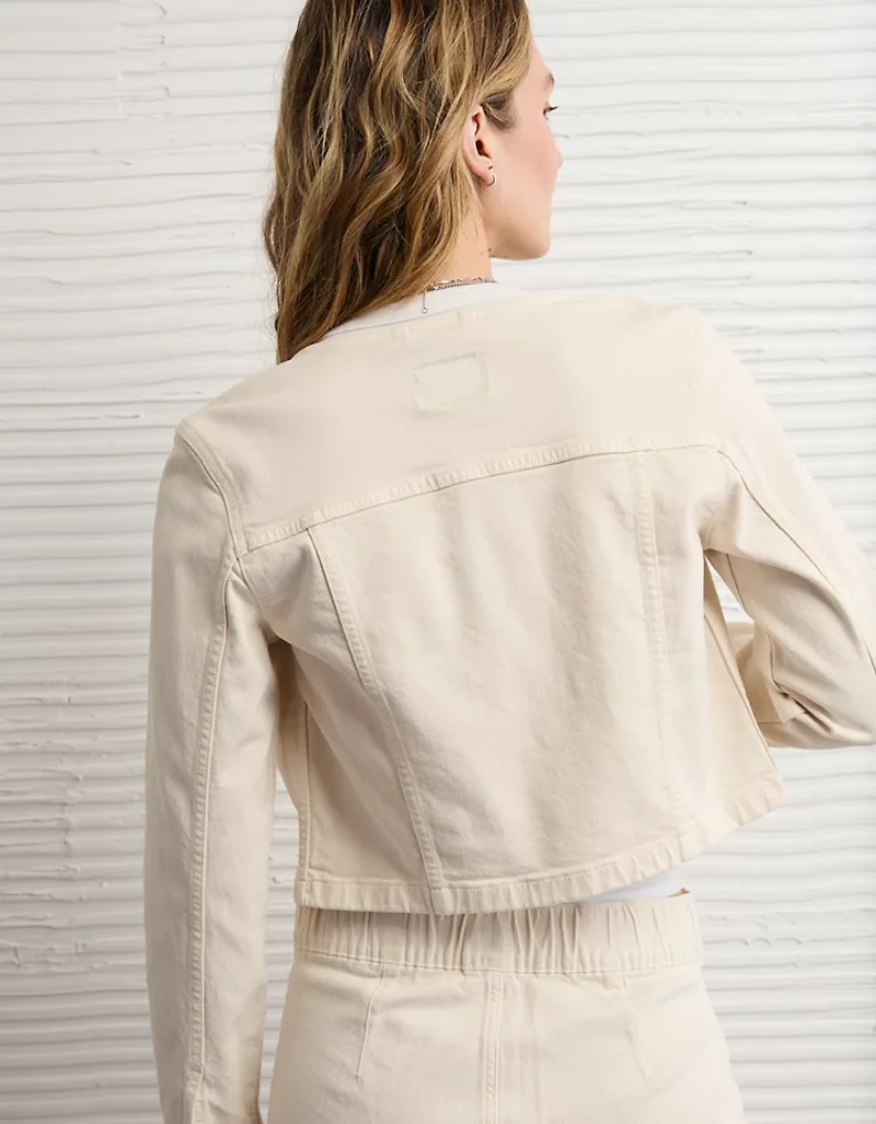 AE Collarless Denim Jacket