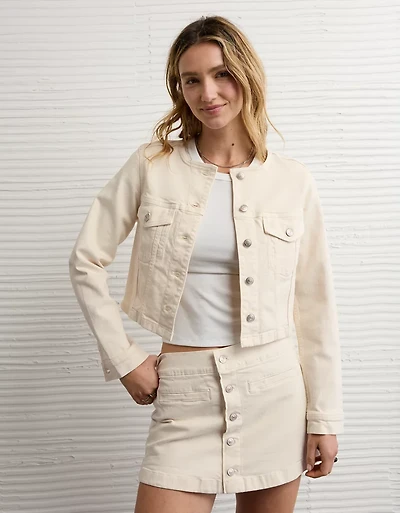 Veste en denim sans col AE