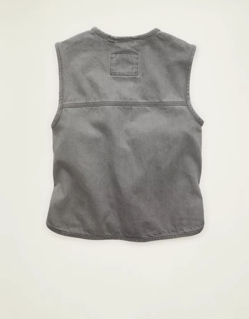 AE Tie-Front Denim Vest