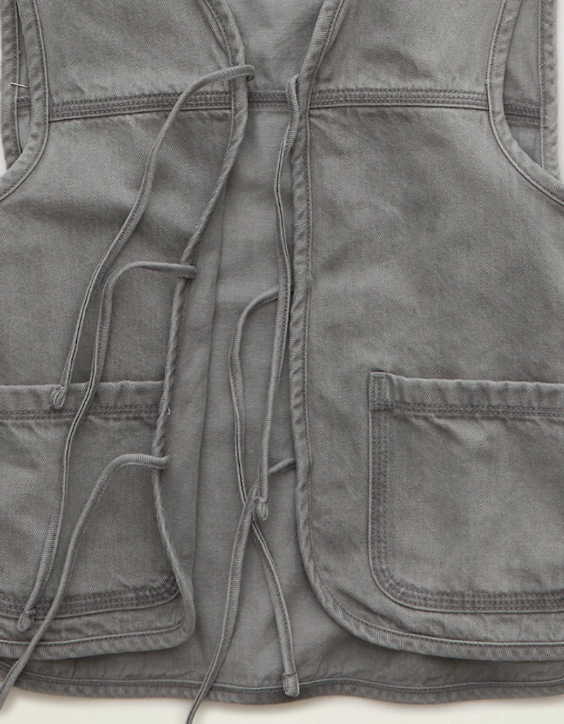 AE Tie-Front Denim Vest