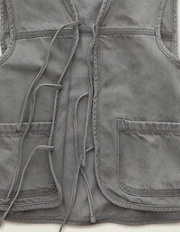 AE Tie-Front Denim Vest