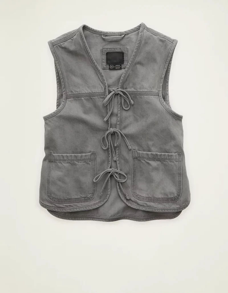 AE Tie-Front Denim Vest
