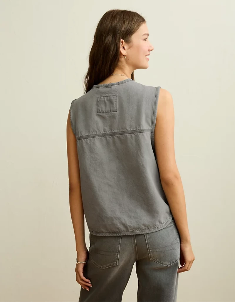 AE Tie-Front Denim Vest