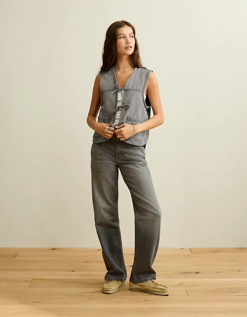 AE Tie-Front Denim Vest