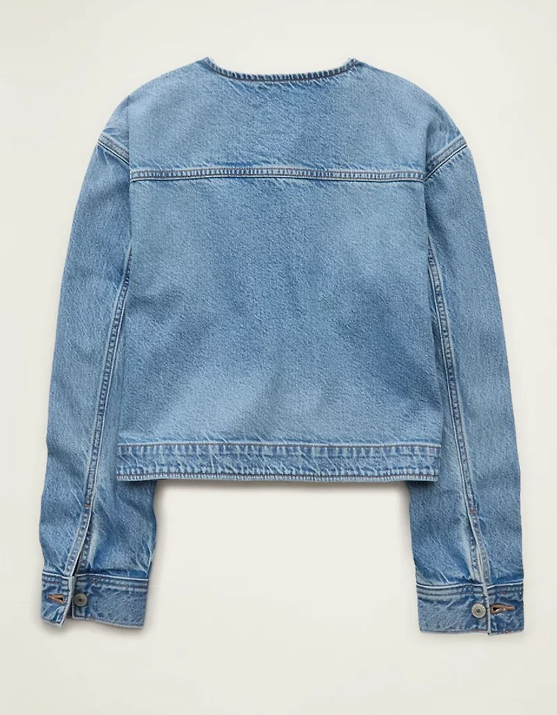 AE Collarless Denim Jacket