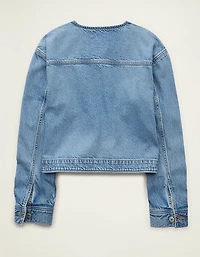 AE Collarless Denim Jacket