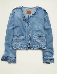 AE Collarless Denim Jacket