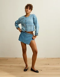 AE Collarless Denim Jacket
