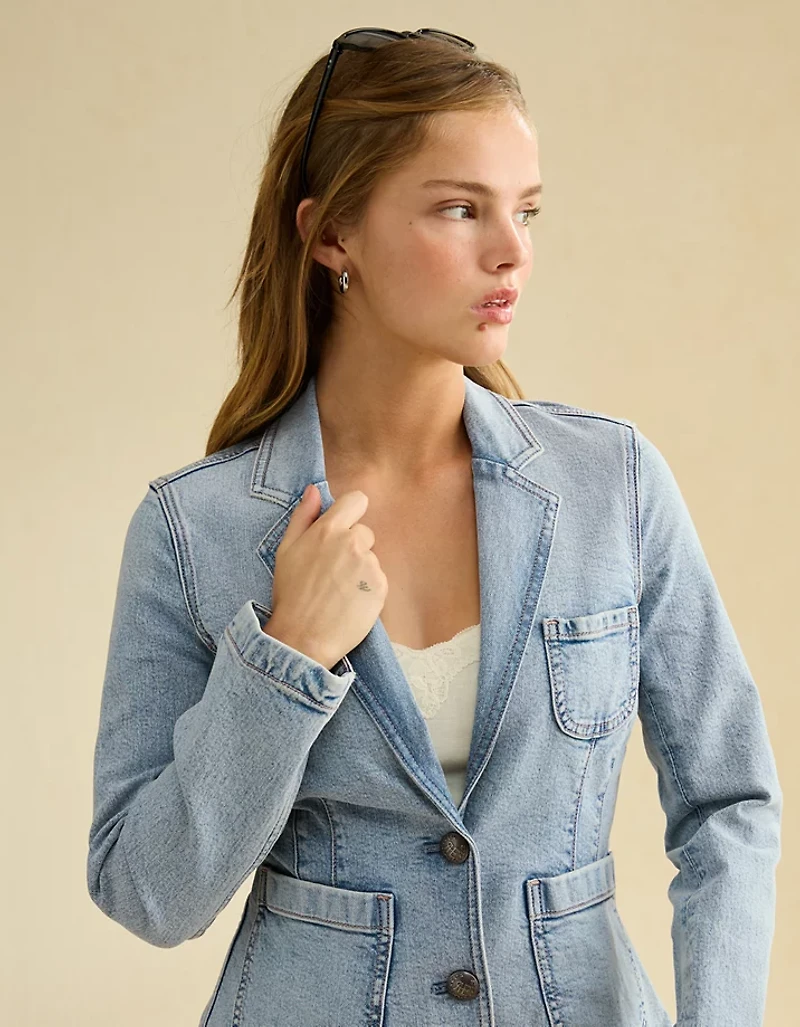 AE Shrunken Denim Blazer