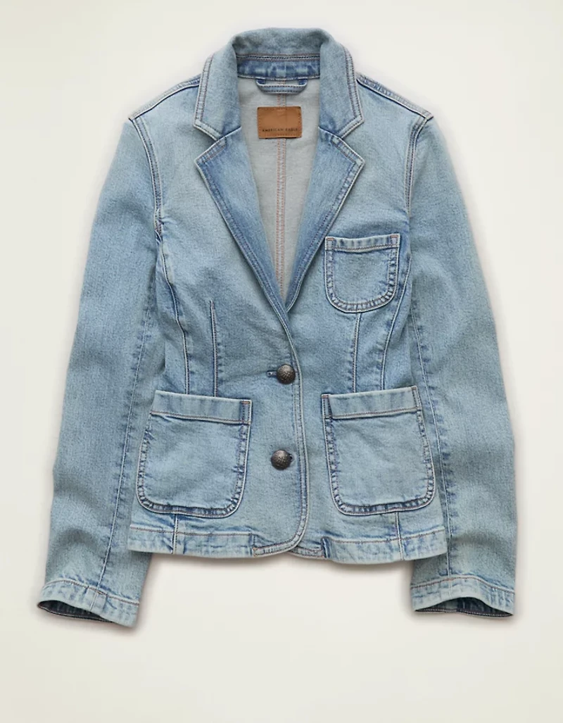 AE Shrunken Denim Blazer