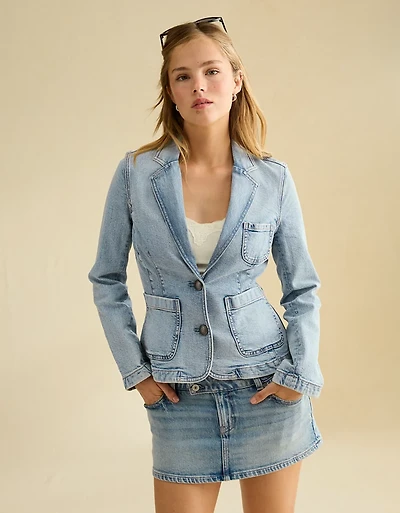 AE Shrunken Denim Blazer