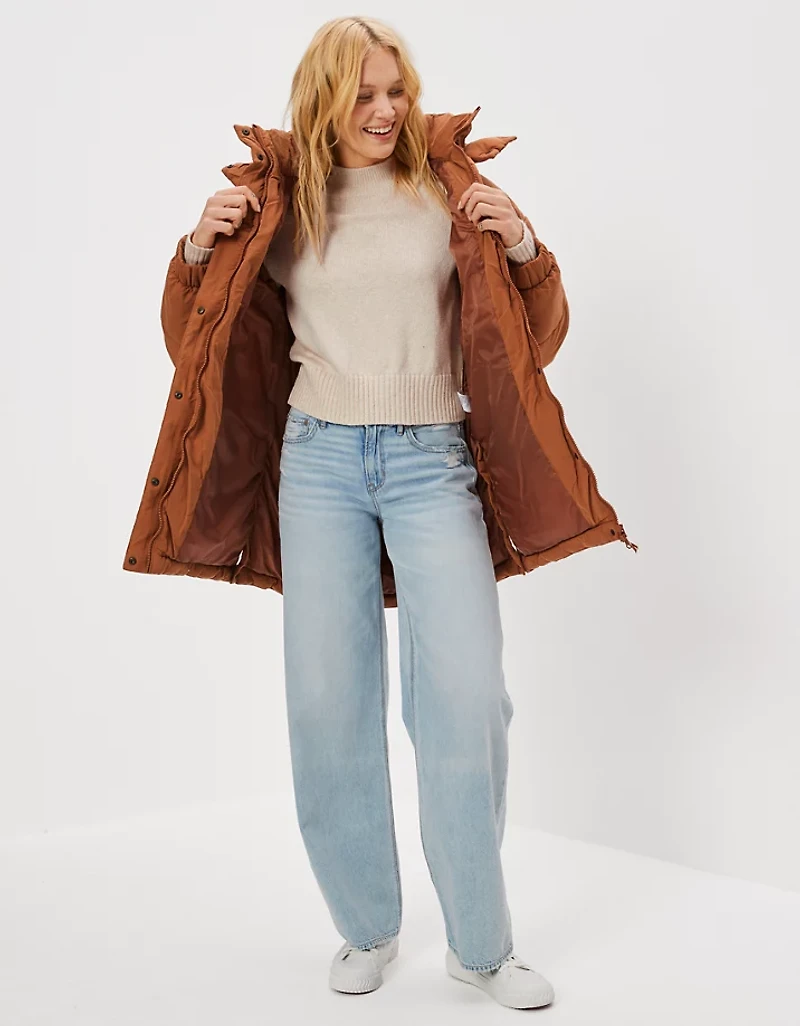 AE Elongated Hooded Puffer Jacket