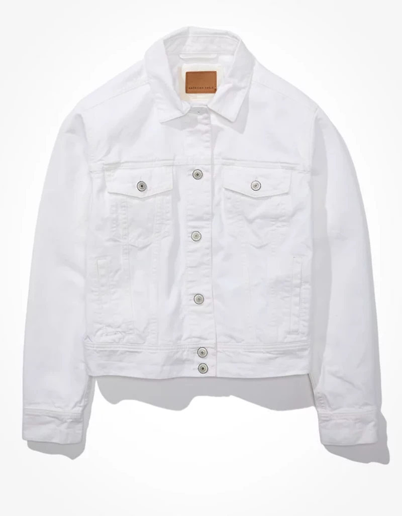 Veste classique en denim blanc AE