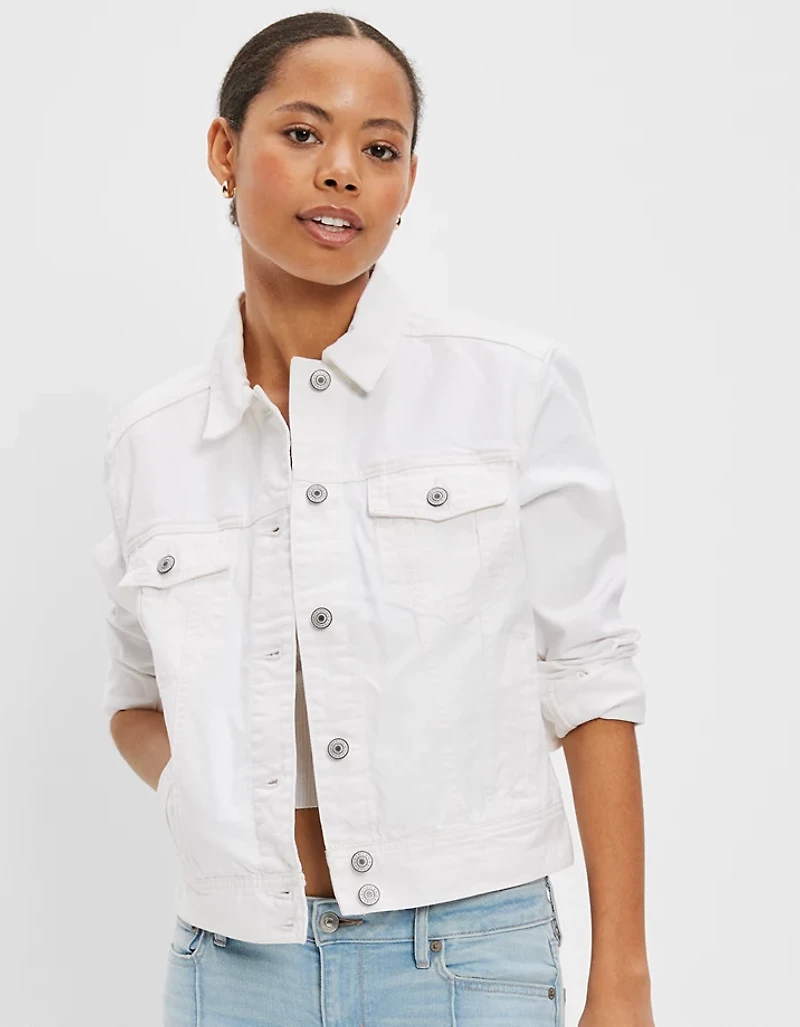 Veste classique en denim blanc AE