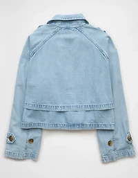 AE Cropped Denim Trench Coat