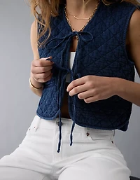 AE Tie Front Quilted Vest
