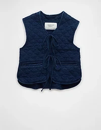 AE Tie Front Quilted Vest