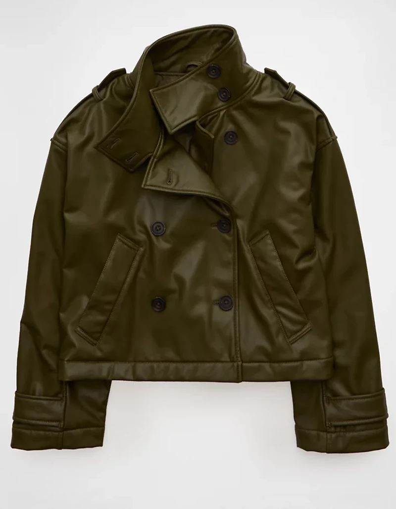 Blouson trois quarts en similicuir AE