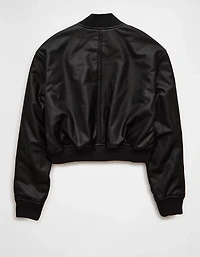 Blouson d’aviateur court en similicuir AE