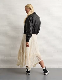 Blouson d’aviateur court en similicuir AE