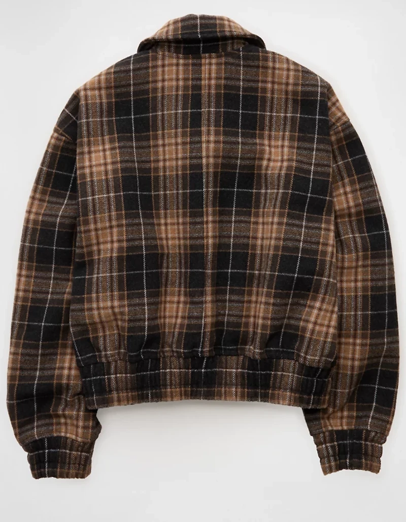 AE Plaid Bubble Bomber Jacket