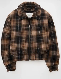 AE Plaid Bubble Bomber Jacket