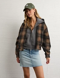 AE Plaid Bubble Bomber Jacket