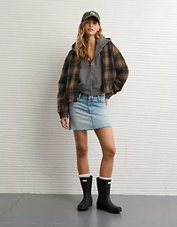 AE Plaid Bubble Bomber Jacket