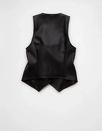 Gilet à encolure carrée en cuir végétalien AE