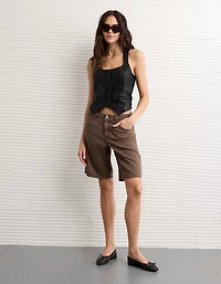 AE Vegan Leather Square Neck Waistcoat