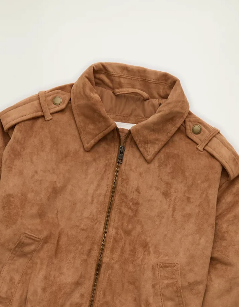 AE Vegan Suede Bomber Jacket