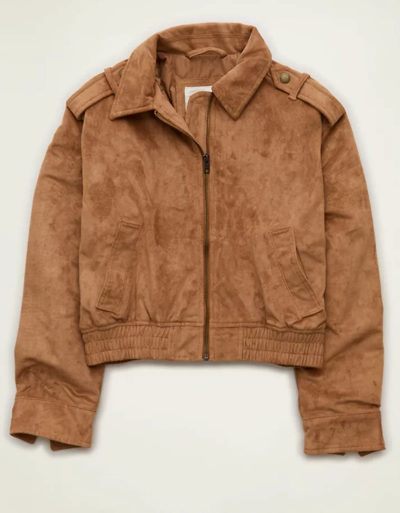 AE Vegan Suede Bomber Jacket