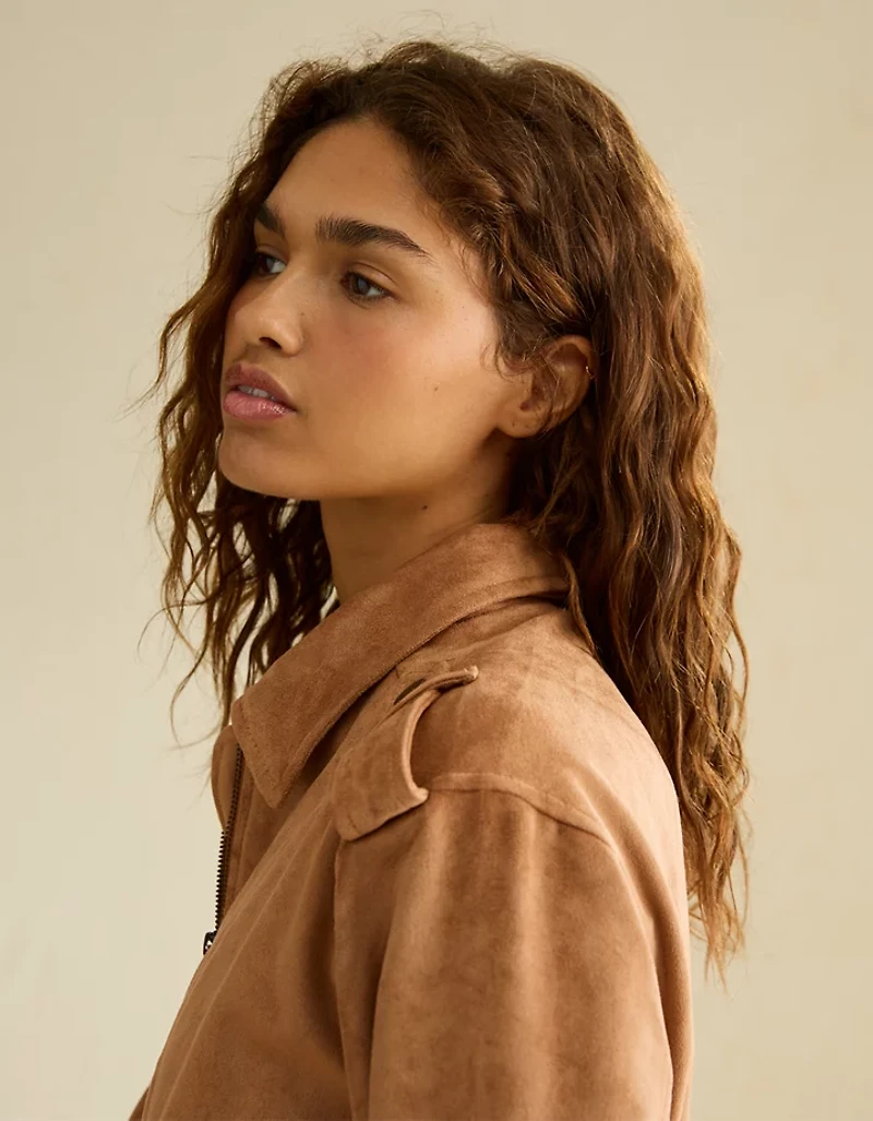 AE Vegan Suede Bomber Jacket