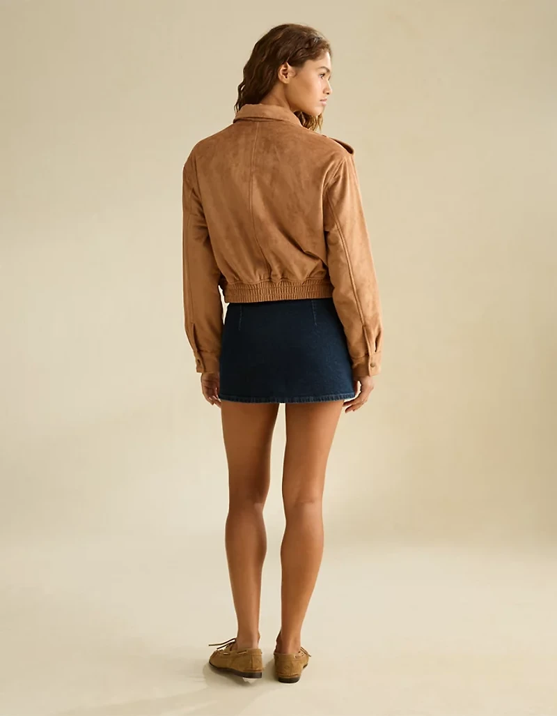 AE Vegan Suede Bomber Jacket