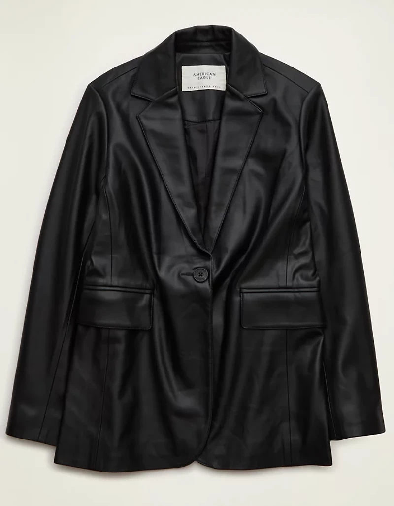 AE Vegan Leather Blazer