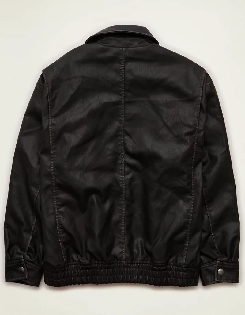 AE Vegan Leather Bomber Jacket