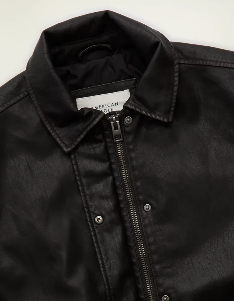 AE Vegan Leather Bomber Jacket