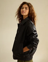 AE Vegan Leather Bomber Jacket