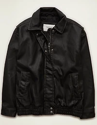 AE Vegan Leather Bomber Jacket