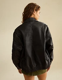 AE Vegan Leather Bomber Jacket
