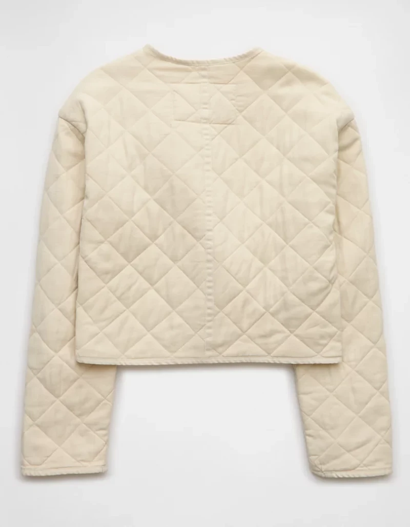 AE Collarless Quilted Jacket