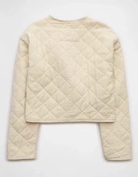 AE Collarless Quilted Jacket
