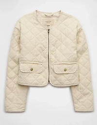 AE Collarless Quilted Jacket