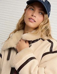 AE Cropped Corduroy Bomber Jacket