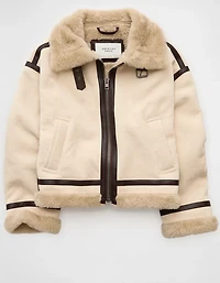 AE Cropped Corduroy Bomber Jacket