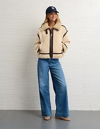 AE Cropped Corduroy Bomber Jacket