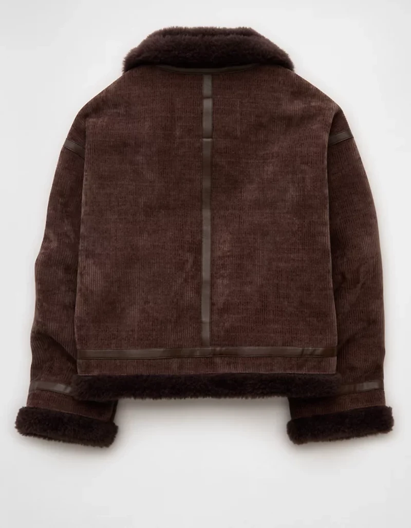 AE Cropped Corduroy Bomber Jacket