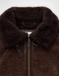 AE Cropped Corduroy Bomber Jacket