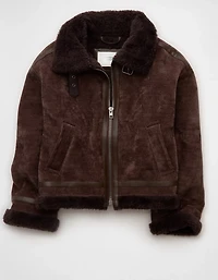 AE Cropped Corduroy Bomber Jacket